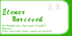 elemer maricsek business card